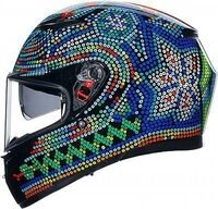 AGV K3 Rossi Winter Test 2018, Integralhelm - Schwarz/Blau/Gr&uuml;n/Rot - L