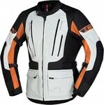IXS Lennik-ST, Textiljacke wasserdicht - Schwarz/Hellgrau/Orange - XXL
