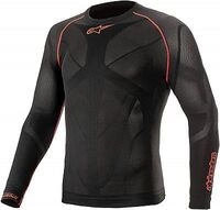 Alpinestars Ride Tech V2, Funktionsshirt langarm - Schwarz/Rot - XXL