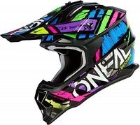 ONeal 2SRS Glitch S23, Motocrosshelm - Schwarz/Blau/Gr&uuml;n/Lila/Pink - XL