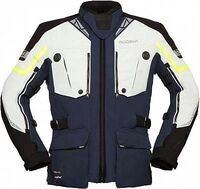 Modeka Panamericana II, Textiljacke wasserdicht - Dunkelblau/Hellgrau/Schwarz - 4XL