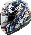 Arai RX-7V Evo Kiyo Trico, Integralhelm - Wei&szlig;/Grau/Blau/Rot - S
