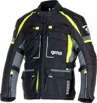 GMS-Moto Everest 3in1, Textiljacke wasserdicht - Schwarz/Grau/Neon-Gelb - XL