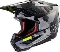 Alpinestars S-M5 Rover 2, Motocrosshelm - Dunkelgrau/Silber/Neon-Gelb - M