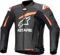 Alpinestars GP Plus V4, Lederjacke - Schwarz/Neon-Rot/Wei&szlig; - 50