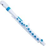 NUVO jFlute 2.0 wei&szlig;-blau Querfl&ouml;te mit geschlossenen Klappen