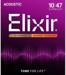 Elixir 11152 Nanoweb Acoustic Bronze 12-String 10-47 Westerngitarrensaiten