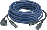 DAP FP0810, DAP FP08 Power-/Signalkabel 10m Schutzkontakt/ XLR-XLR AUDIO Blau