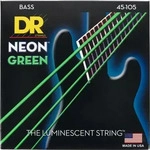 DR NGB-45, DR NGB-45 Hi-Def Neon Green K3 Coated Bass Guitar Strings Medium...