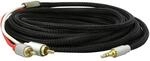 Dynavox Stereo Audiokabel 3,5mm auf Cinch 5 m HiFi Audio Kabel Schwarz