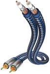 inakustik Premium NF-RCA 0,75 m HiFi Audio Kabel Grau-Blau
