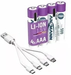 Ansmann Li-Ion Akkus Micro AAA Typ 500 (min. 400 mAh) - 4er Papierblister - Akku