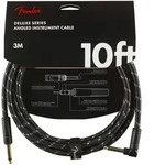 Fender Deluxe Series Instrumentenkabel - 3 Meter - Black Tweed Gewinkelt -