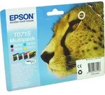 4 Epson Tinten C13T071540 Multipack KCMY T0715