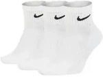 NIKE Unisex 3er Pack Sportsocken - Everyday, Cotton Cushioned Ankle, einfarbig Wei&szlig;