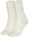 TOMMY HILFIGER Damen Socken, 2er Pack - Women's Patterned Styles Beige meliert 35-38