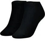 TOMMY HILFIGER Damen Sneaker Socken, 2er Pack - TH, Baumwolle, Uni Schwarz / 35-38