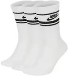 NIKE Unisex 3er Pack Sportsocken - Everyday Essential Stripe, einfarbig Wei&szlig;/Schwarz
