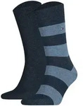 TOMMY HILFIGER Herren Socken, 2er Pack - Rugby Sock, Str&uuml;mpfe, Streifen,