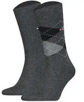 TOMMY HILFIGER Herren Socken, 2er Pack - Check Socks 2P, Raute Dunkelgrau / 39-42