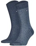 TOMMY HILFIGER Herren Socken, 2er Pack - Small Stripe Socks 2P, Streifen schmal Blau