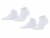 FALKE Damen Socken, 2er Pack - Happy, Sneakersocken, einfarbig Weiß 35-38
