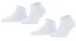 FALKE Damen Socken, 2er Pack - Happy, Sneakersocken, einfarbig Wei&szlig; 35-38
