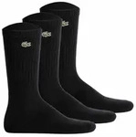 LACOSTE Unisex Socken, 3er Pack - Tennissocken, Baumwollmischung, einfarbig Schwarz