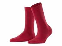 FALKE Damen Socken - Family SO, Kurzsocken, einfarbig Rot (Scarlet) 35-38