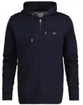 GANT Herren Sweatjacke - REGULAR SHIELD FULL ZIP HOODIE, Kapuze, Baumwoll-Mix Blau S