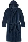 SCHIESSER Herren Bademantel mit Kapuze - "Essentials", Frottee, Baumwolle Blau / M