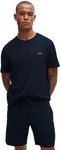 BOSS Herren T-Shirt - Mix & Match, Rundhals, Loungewear, Baumwoll Stretch, Logo Blau