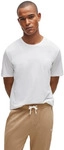 BOSS Herren T-Shirt - Mix & Match, Rundhals, Loungewear, Baumwoll Stretch, Logo Wei&szlig;