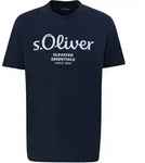 s.Oliver Herren T-Shirt - Basic, Logoprint, Rundhals, Baumwolle Dunkelblau / S