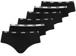 PUMA Damen Iconic Hipster, 6er Pack - Soft Cotton Stretch, ECOM Schwarz XS