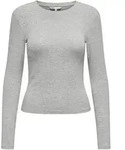 ONLY Damen Langarmshirt - ONLRILEY O-NECK TOP, Longsleeve, Rundhals, Cotton Stretch