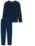 UNCOVER by SCHIESSER Herren Schlafanzug 2-tlg. Set - lang, V-Ausschnitt, Baumwolle,
