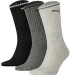 PUMA Unisex Sport-Socken, 3er Pack - Sport Crew Stripe, Tennissocken, Streifen Grau /