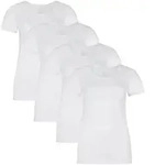Bamboo basics Damen T-Shirt KATE, 4er Pack - Unterhemd, Rundhals, Single Jersey Wei&szlig;