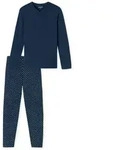SCHIESSER Herren Schlafanzug, lang - Casual Essentials, Baumwolle, V-Ausschnitt