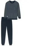 SCHIESSER Herren Schlafanzug, lang - Comfort Essentials, Baumwolle, Rundhals