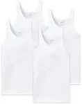 SCHIESSER Herren Unterhemd 4er Pack - &auml;rmellos, Cotton Essentials, Feinripp Wei&szlig; M
