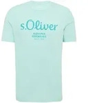 s.Oliver Herren T-Shirt - Basic, Logoprint, Rundhals, Baumwolle T&uuml;rkis / S