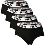 FILA Damen Hipster - 4er Pack Slip, Logo-Bund, Cotton Stretch, einfarbig...