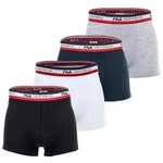 FILA Herren Boxer Shorts, 4er Pack - Logobund, Cotton Stretch, einfarbig