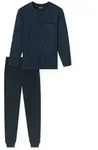 SCHIESSER Herren Schlafanzug, lang - Comfort Essentials, Baumwolle, Rundhals...