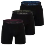 SCOTCH&SODA Herren Boxershorts, 3er Pack - Solid Cotton Stretch Schwarz / S
