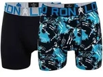 CR7 Jungen Boxershorts, 2er Pack - Trunks, Cotton Stretch, Logobund Schwarz/Blau