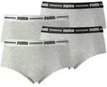 PUMA Damen Mini Shorts - Iconic, Soft Cotton Modal Stretch, 4er Pack Grau XS