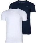 GANT Herren T-Shirt, 2er Pack - V-Ausschnitt, V-Neck, kurzarm, Baumwolle Marine/Wei&szlig;